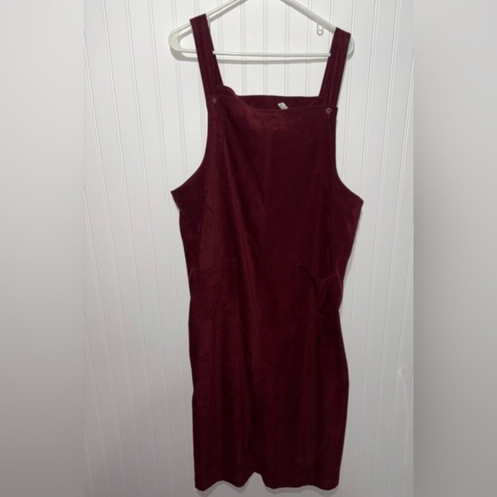 Vintage White Stag Burgundy Y2K Overall Dress| Size 18W